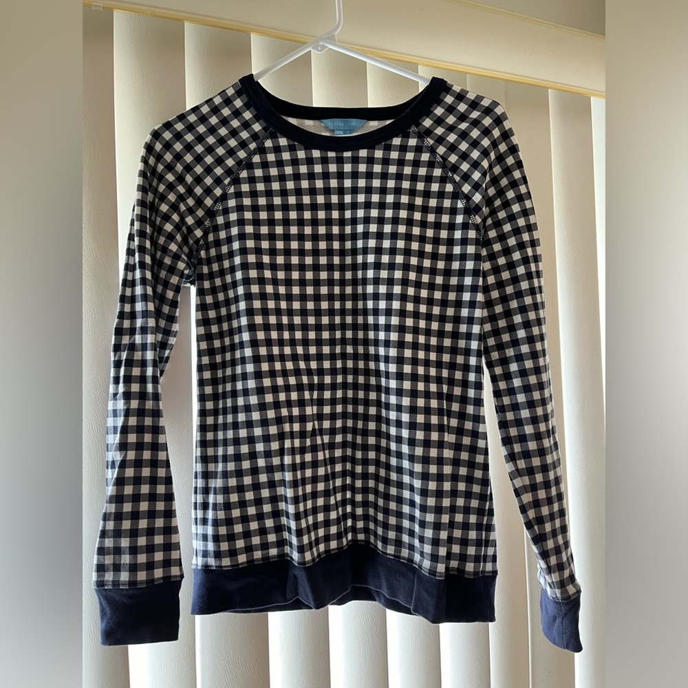 Draper James Natalie Sweatshirt in Gingham
Nassau Navy Multi Gingham Size XS